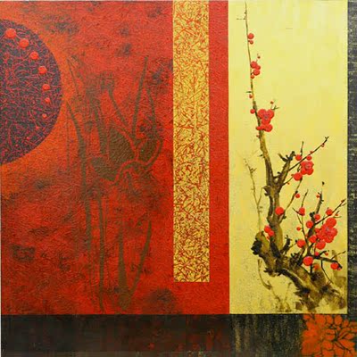 星星工作室《漆画系列梅花》