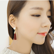 Woman makeup Korean temperament elegant Pearl tassel earrings fashion jewelry Korea woman Sue ear jewelry package mail