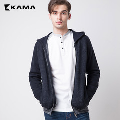 卡玛KAMA2016冬季新款连帽加厚羽绒服男腰带设计羽绒外套2416723