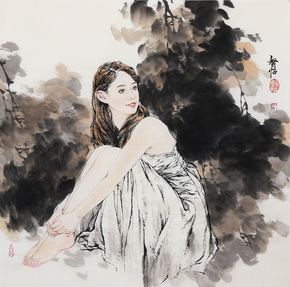 张大风 《花共人何处》湖北美院国画系教师 湖北省国画院画家0次出价