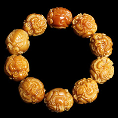 Natural beeswax colour weathering root Bodhi seed Pixiu bracelet bracelets jewelry wenwan