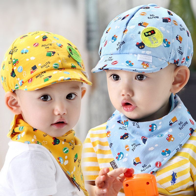 纯棉1-2岁儿童帽子3-6-12个月婴儿宝宝鸭舌帽女童棒球帽潮0男春秋