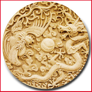 上海龙章 中式砂岩浮雕壁画背景墙装饰/景观沙雕饰品-龙凤呈祥