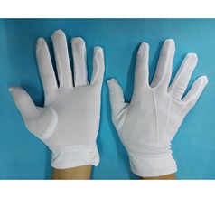 阅兵手套白色手套劳保手套带扣白手套保安手套训练手套值勤手套
