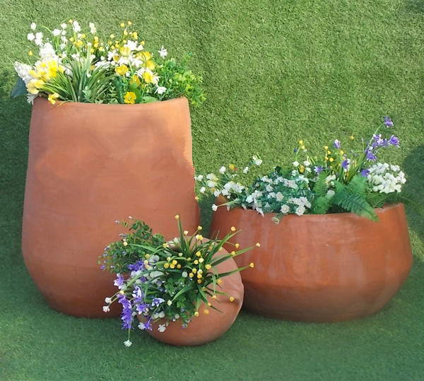 陶罐园林景观绿化工程装饰种植红陶罐花钵花盆红陶盆红土种花花箱