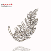 Package mail smiling Austria Crystal feather brooch women Korea jewelry brooch pin jewelry