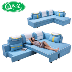 乔沃多功能沙发床双人布艺沙发小户型可拆洗两用沙发床组合包邮