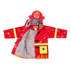 儿童雨衣韩国时尚男童雨衣带帽檐幼儿宝宝小童消防员卡通雨衣