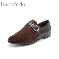 FRANCO SARTO 羊绒拼接深口鞋中性低跟圆头单鞋C01F7