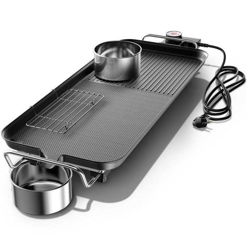 明爵烧烤炉家用电烤炉无烟烤肉机韩式多功能室内电烤盘铁板烤肉