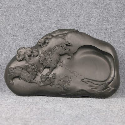 方学斌 《如意》 龙尾山罗纹坑刷丝罗纹歙砚 安徽省工艺美术大师