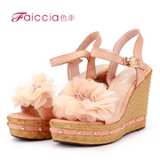 Faiccia/non genuine new counters sweet flower rhinestone platform women's Sandals WGB784204C