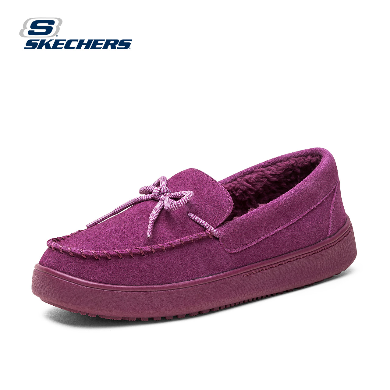 skechers斯凯奇女单鞋 秋冬新款休闲套脚鞋 时尚加绒船鞋731250产品展示图4