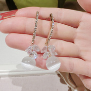 Escort Korea 2015 bride new sweet long faux Pearl Earrings jewelry zircon earring girl