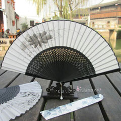 杭州G20峰会外宾礼品扇子包邮中国风真丝扇日式折扇水墨手绘