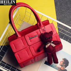 Hey, Linda bag autumn 2015 new bear ornaments mosaic Boston women's handbags shoulder Crossbody bag