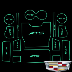 凯迪拉克ATSL改装内饰门槽垫XTS储物箱垫SRX中控夜光防滑垫ATS