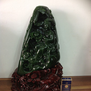 332624【达摩禅玉】冰油种天然黄龙玉精品摆件——自在观音