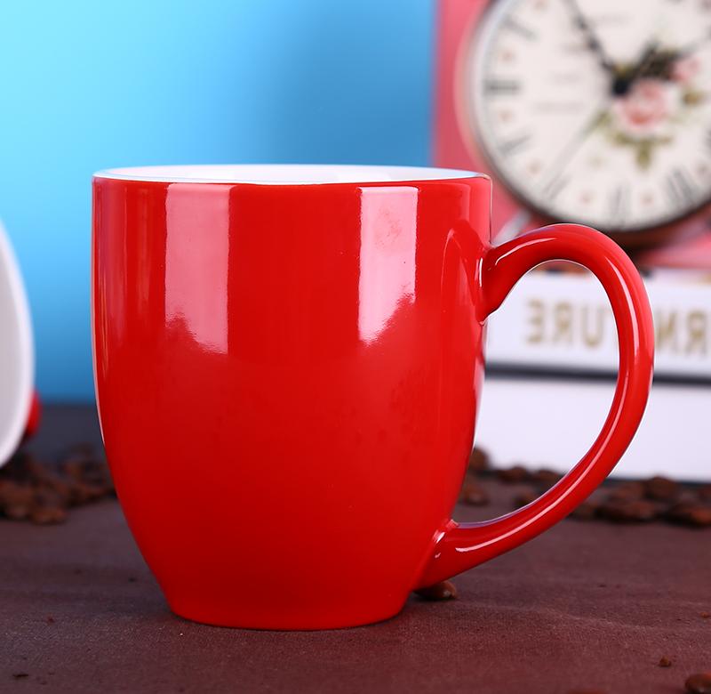 创意马克杯红色广告杯咖啡杯欧式陶瓷热卖430毫升水杯子定制logo