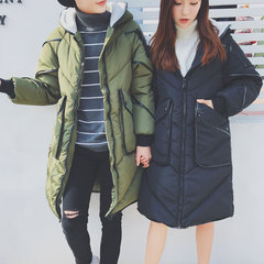 韩版情侣装冬款个性青年加厚棉衣中长款连帽男女时尚棉袄外套潮衣