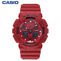 正品CASIO/卡西欧手表时尚运动防震防磁高防水双显手表GA-100多色