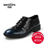 Westlink/West fall 2015 new retro England brush off leather cowhide lacing Brock men's shoes