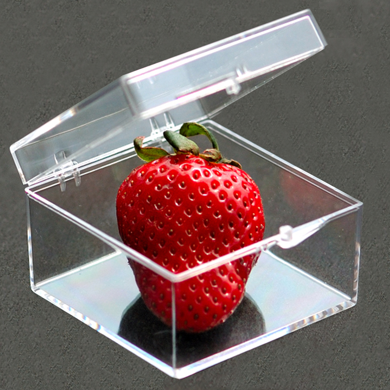 透明PC塑料盒子收纳盒正方形标本展示收藏盒整理盒加厚有盖中小号