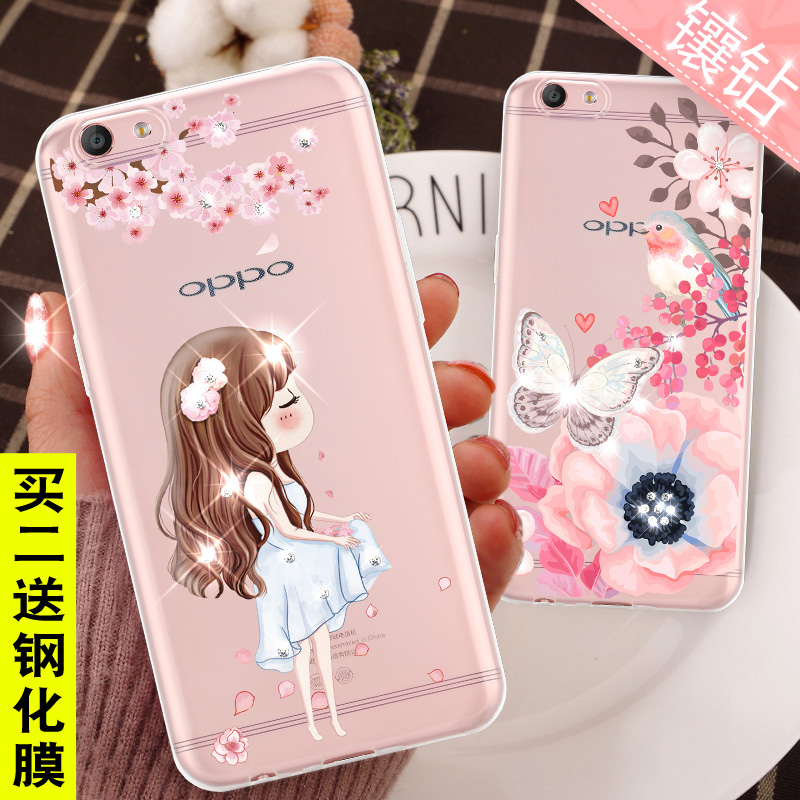 oppor9s手机壳r9splus女款潮保护套硅胶oppo r9s透明软壳防摔水钻产品展示图4