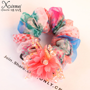 Xin Mei Korean spotted flowers Korean double hand-looped string jewelry hair jewelry hair clip