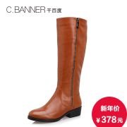 C.banner/banner winter boots high heel boots of the leather side zip boots in Europe and America A4565258