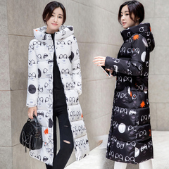 冬装新款韩国棉衣女加长款大码过膝女装加厚连帽棉服学生冬衣外套
