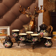 欧式高档陶瓷咖啡杯碟套装 咖啡具套装英式下午茶 茶具杯具带托盘