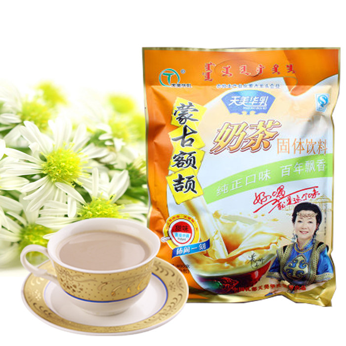 天美华乳 蒙古额颉奶茶甜味400g独立小包 内蒙古特产草原炒米奶茶