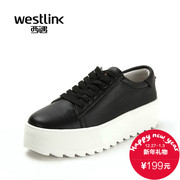 West fall 2015 the new platform of thick-soled casual shoes leather shoes a breathable sneakers women's shoes