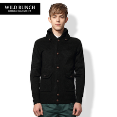 Wild Bunch 2015春季新款立领男士毛衣外套针织衫 开衫加厚 潮牌