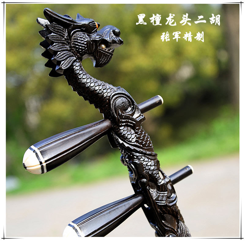 龙头黑檀二胡包邮演奏考级 盘龙二胡乐器张军精制二胡包邮顺丰