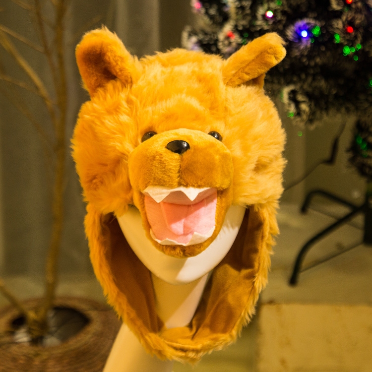 狗熊棕熊毛绒动物帽子儿童成人卡通活动表演道具头饰头套玩具优惠券