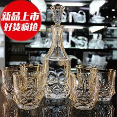 包邮无铅水晶玻璃金边洋酒杯家用威士忌杯酒具红酒杯酒樽礼品套装