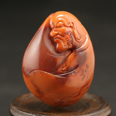39克 名家李春晖作品 南红玛瑙达摩挂件 【万瑞祥】