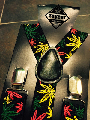 杂年文化裤带扣牙买加雷鬼红黄绿reggae麻叶松紧背带腰带