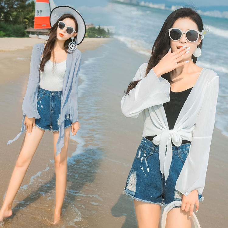 防晒衣女短款薄款2019夏季新款韩版百搭雪纺长袖开衫外套空调衫|msdalam kategori Butik wanita / wanita, baju lace/baju chiffon - dari Buy2taobao.com untuk memberikan perkhidmatan ejen Taobao profesional membeli