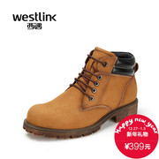 Westlink/West New 2015 winter round leather tooling boots short tube men with non-slip boots