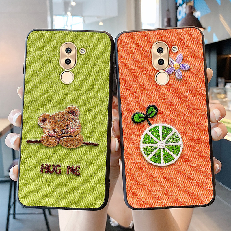 6x手机壳布纹刺绣全包防摔bln-al10套20网红30超轻40薄tl00h卡通honor