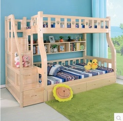 新品宜家一体床高低床实木床儿童床的床上下床双层床松木床