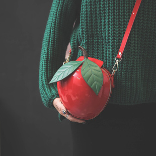 蘋果手錶2代愛馬仕 原宿風時尚卡通個性小包包可愛蘋果女士斜挎包 蘋果包