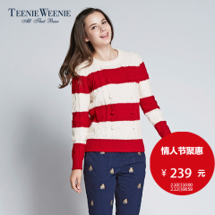 Teenie Weenie小熊2016冬季新品女士经典连帽套头卫衣TTMW68960I