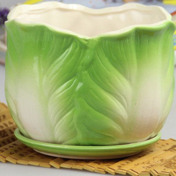 白菜陶瓷花盆