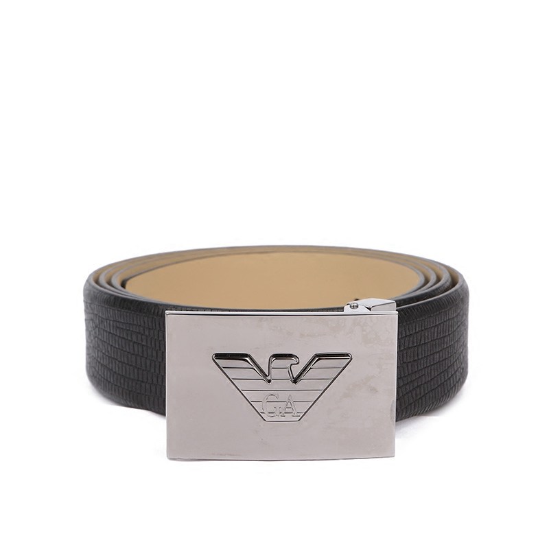 emporio armani/阿玛尼板扣皮带牛皮腰带logo商务休闲男装皮带