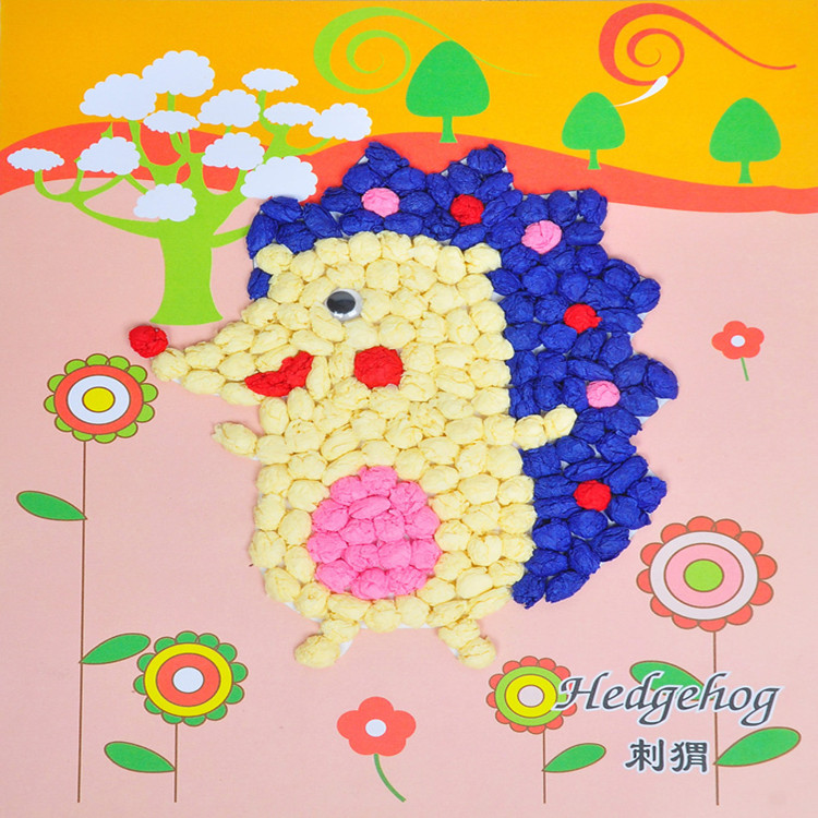 儿童手搓画揉纸画幼儿园手工制作diy3d立体大号粘贴画
