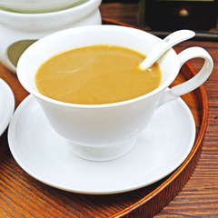 包邮欧式纯白骨瓷咖啡杯碟简约创意陶瓷下午茶杯套装210毫升送勺